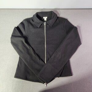 a new day Black Ribbed Zip-Up Jacket